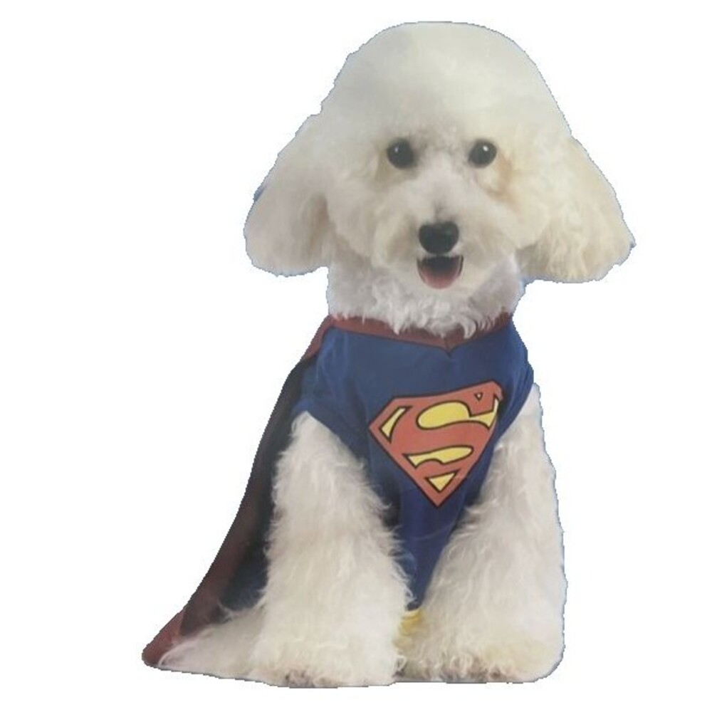 Superman Dog Costume+Cape S Small Superhero Halloween Cosplay CUTE! NEW NWOT